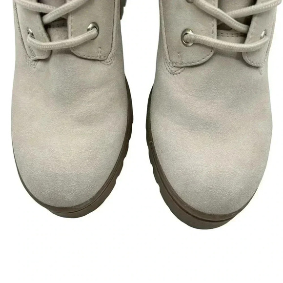 Wild Pair Womens 8.5 White Bentli Nubuck Embellished Combat & Lace-up Boots - Picture 6 of 12